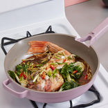 Braising fish in a purple Large Always Pan