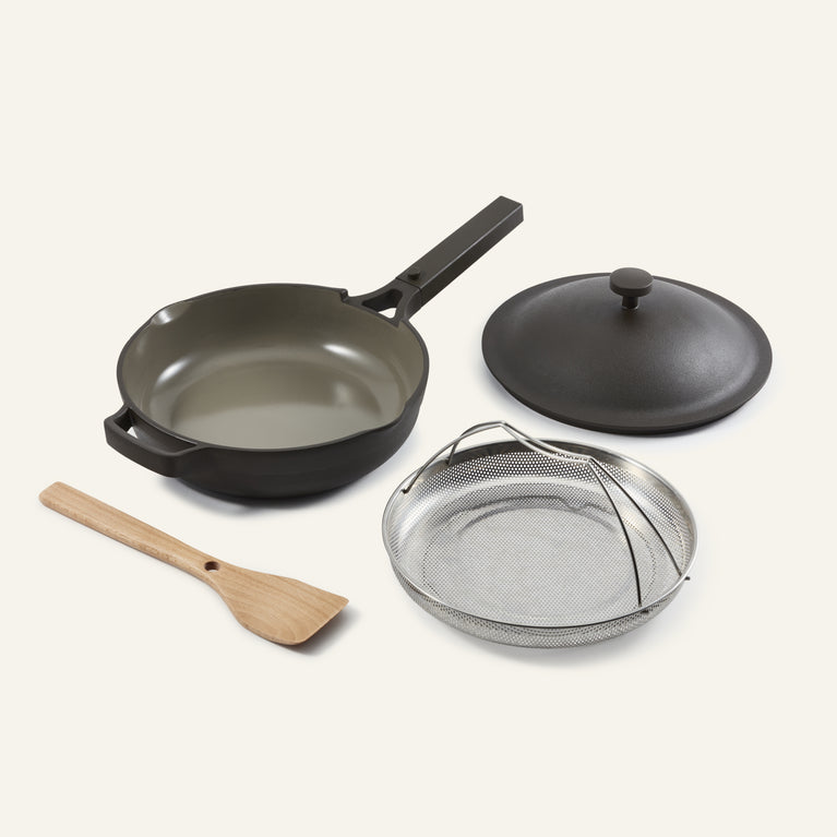 Black Always Pan with Steamer and Spatula