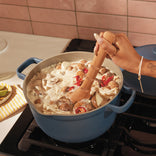 Boiling in a blue Perfect Pot