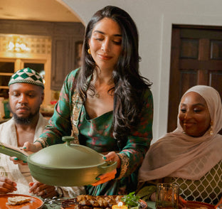 shiza shadid serving dinner with crescent always pan