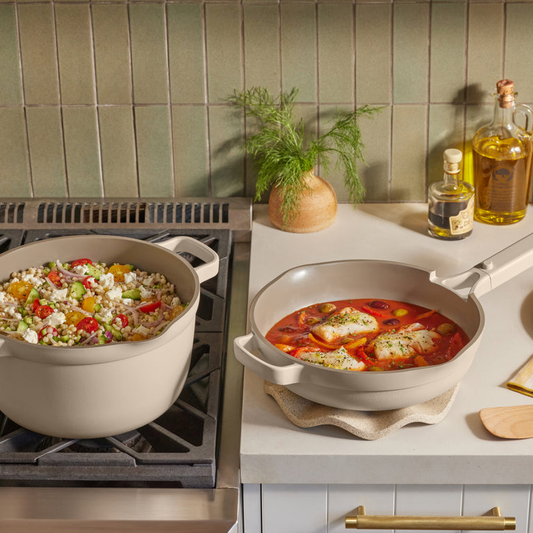 beige perfect pot and mini always on stove and counter