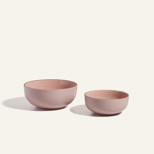 pink serving bowls