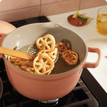 Frying in a pink Perfect Pot