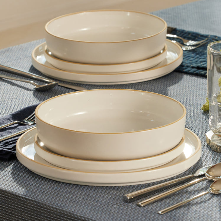 White dinnerware place setting