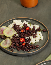 black beans on rice